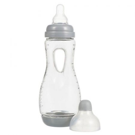 Difrax lahev Easygrip 240 ml 6m+ stříbrná