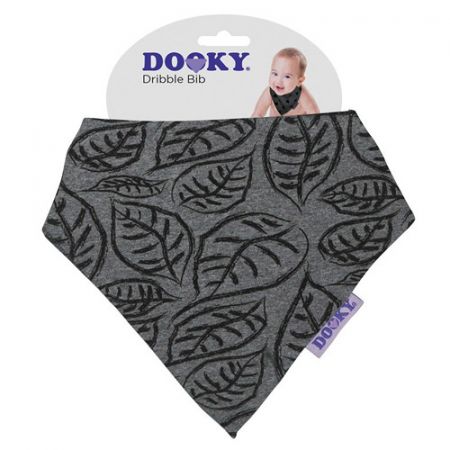 Dooky slintáček Dribble Bib Grey Leaves