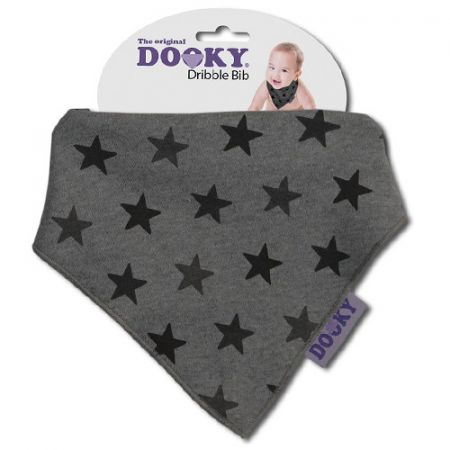 Dooky slintáček Dribble Bib Grey Star