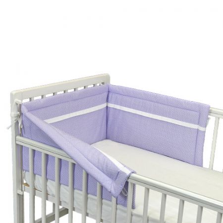 Babyrenka ochranný límec do postýlky 180 cm Duo Dots lila