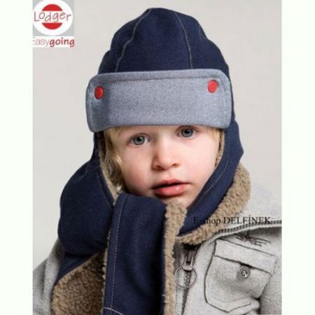 Lodger čepička Tough Denim Taupe 6-12 měsíců