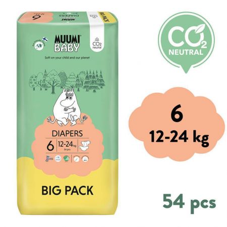 Muumi Baby Eko pleny 6 Junior 12–24 kg 54 ks