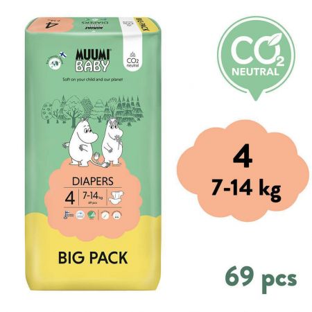 Muumi Baby Eko pleny 4 Maxi 7–14 kg 69 ks