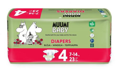 Muumi Baby Eko pleny 4 Maxi 7–14 kg 23 ks