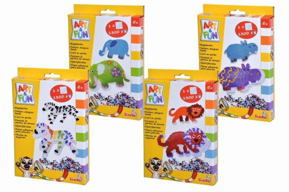 SIMBA - Art&Fun Zažehlovací korálky Zvířátka, 4 druhy, Mix produktů