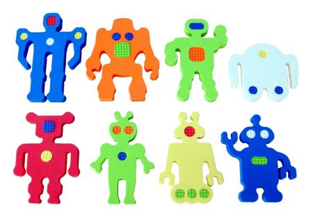 Pěnové puzzlepky Rodinka - kamarádi Roboti - vodolepky
