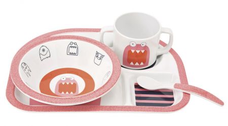 Dětské nádobí Lässig Dish Set with Silicone Mad Mabel