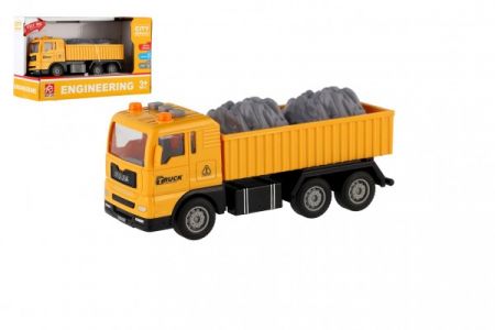 Teddies Auto nákladní plast 15cm na setrvačník na baterie se světlem se zvukem v krabici 21x13x9cm