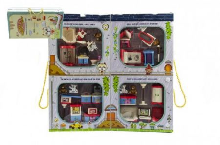 Teddies Sada nábytek domeček plast v krabici 41x22x12cm