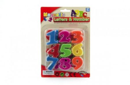 Teddies Magnetické číslice 4cm cca 27ks plast na kartě 14,5x22cm