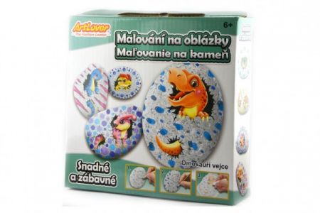 SMT Creatoys Malování na oblázky/kameny Dinosauří vejce kreativní sada v krabičce 15x14,5x4cm