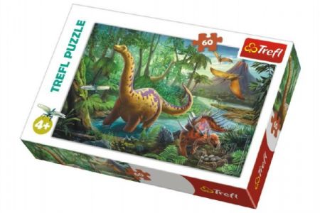 Trefl Puzzle Dinosauři 33x22cm 60 dílků v krabici 21x14x4cm