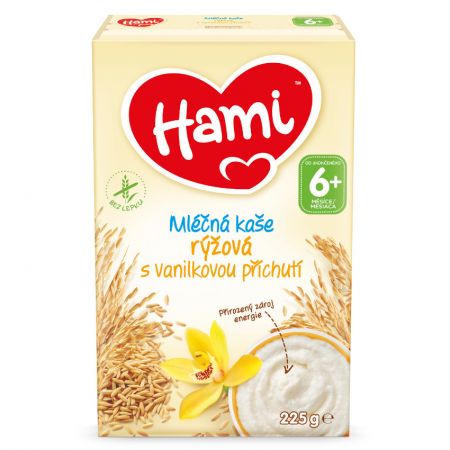 HAMI HAMI Mléčná kaše rýžová s vanilkovou příchutí 225 g