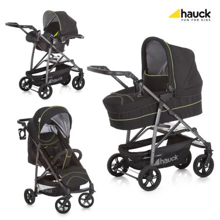 Hauck Rapid 4 S Plus Trio Set Deluxe 2019 : caviar/neon yellow