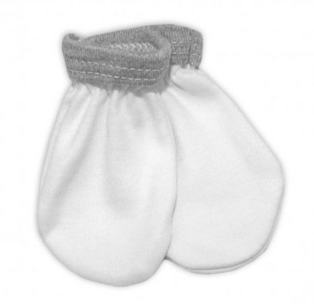 TERJAN Baby Nellys Kojenecké rukavičky Little prince/princess - bílé, 56-62 (0-3m)