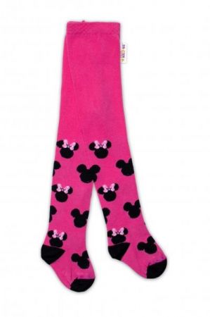 Baby Nellys Dětské punčocháče bavlněné, Minnie Mouse - malinové, vel. 92/98, 92-98 (18-36m)