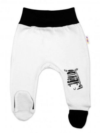 Baby Nellys Kojenecké polodupačky, bílé - Zebra, vel. 56, 56 (1-2m)