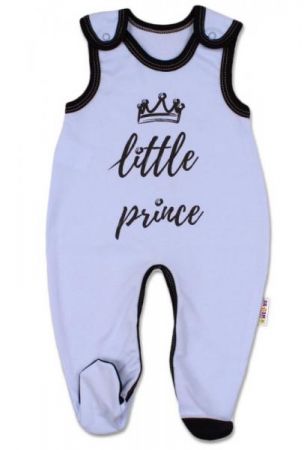 Baby Nellys Kojenecké bavlněné dupačky, Little Prince - modré, 56 (1-2m)