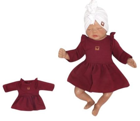 Z&Z Z&Z Dětské teplákové šatičky/tunika Princess - bordó, vel. 68, 68 (3-6m)