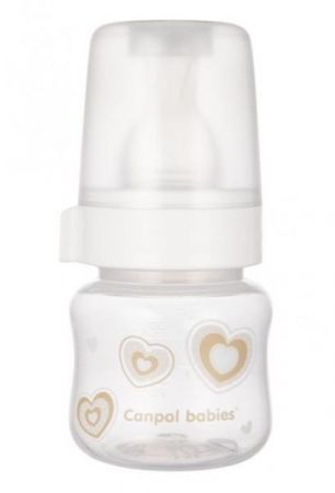 Canpol babies lahvička se širokým hrdlem New born Baby, 60ml - béžová