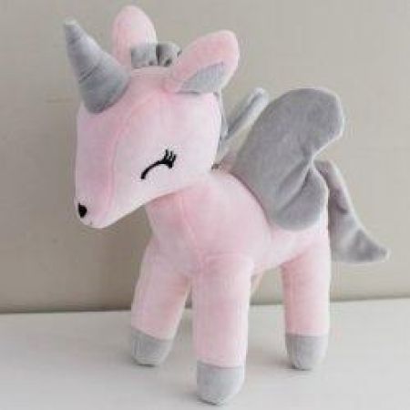 Plyšový jednorožec Metoo L - růžovo/šedý, 32cm