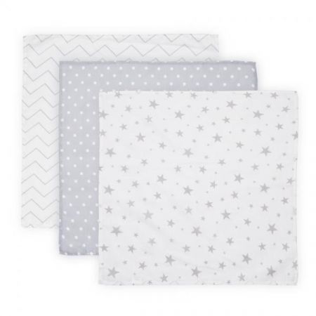 Extra měkké mušelínové plenky Lorelli set 3ks 80x80 CM TRIO GREY MIX