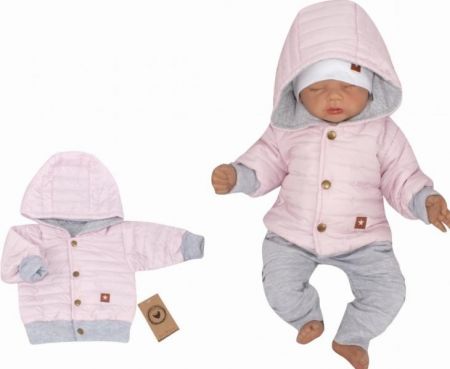 Z&Z Z&Z Přechodová prošívaná bundička s kapucí - růžová, vel. 80, 80 (9-12m)