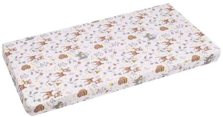 Baby Nellys Dětské bavlněné prostěradlo do postýlky, Malý koloušek, bílá/hnědá, 120x60