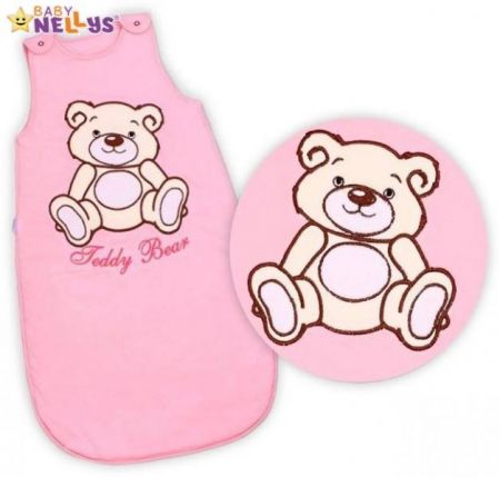 Spací vak Teddy Bear Baby Nellys - sv. růžový vel. 0