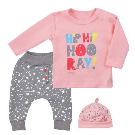 3-dílná dětská souprava Koala Hip-Hip růžová Růžová 80 (9-12m)
