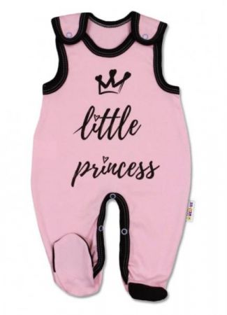 Baby Nellys Kojenecké bavlněné dupačky, růžové - Little Princess, 56 (1-2m)