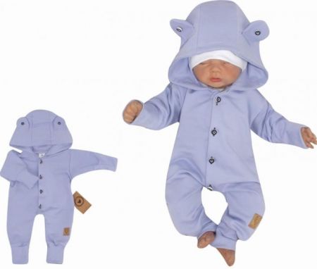 Z&Z Z&Z Dětský teplákový overálek s knoflíčky a kapucí, lila, vel. 86, 86 (12-18m)