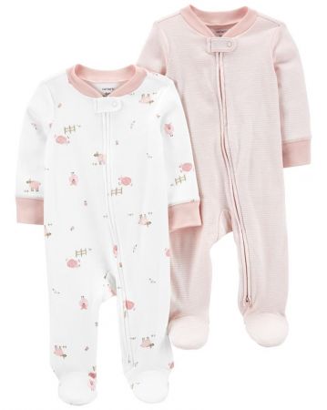 CARTERS CARTER'S Overal na zip Sheeps&Stripes LBB 2ks holka NB/vel. 56