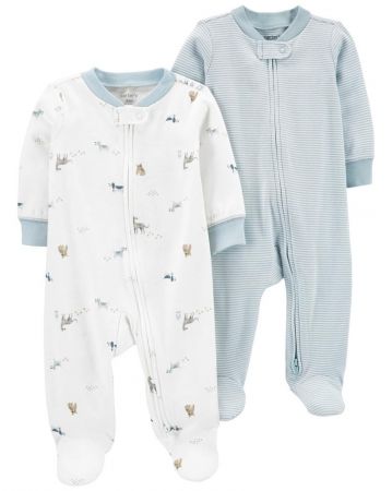 CARTERS CARTER'S Overal na zip Dogs&Stripes LBB 2ks chlapec NB/vel. 56