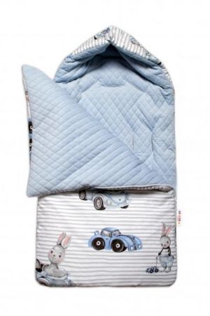 Baby Nellys Bavlněný fusak, prošívaný velvet, 45 x 95 cm - Baby Car, modrý