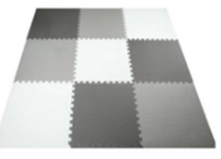 Ikonka Pěnová podložka 9ks černo-šedo-bílá 60x60