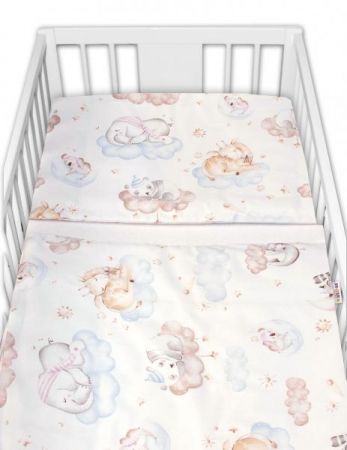 Baby Nellys 2-dílné bavlněné povlečení - Sweet dreams, bílá, 135x100 cm, 120x90