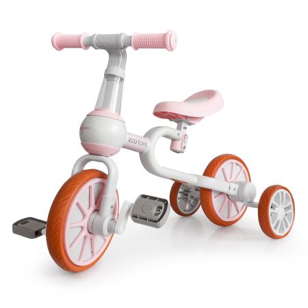 Dětské odrážedlo Ecotoys 4v1 světle růžové