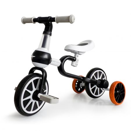 Dětské odrážedlo Ecotoys 4v1 s pedály a bočními kolečky černé