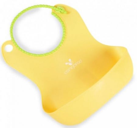 Cangaroo Cangoroo Silikonový bryndáček Baby Bib Am Am - žlutý