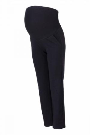 Be MaaMaa Těhotenské kalhoty s elastickým pásem a kapsami - černé, vel. XL, XL (42)