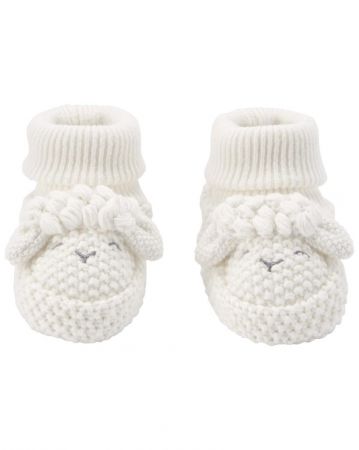 CARTERS CARTER'S Botičky hačkované White Lamb neutrál LBB NB, vel. S 56