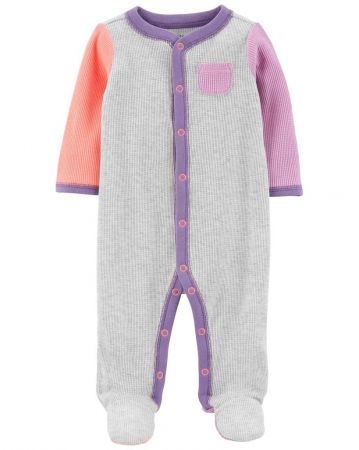 CARTERS CARTER'S Overal na druky Sleep&Play Grey&Multicolor holka 6m