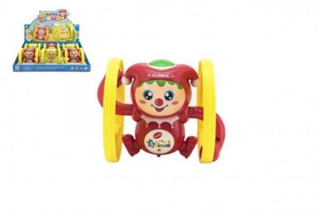 Teddies Kašpárek na klíček plast 12x10cm na baterie se zvukem se světlem 2 barvy 6ks v boxu 2