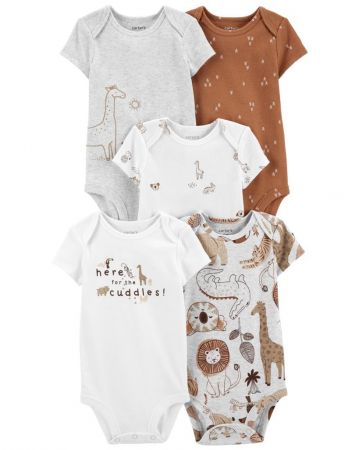 CARTERS CARTER'S Body krátký rukáv Safari neutrál 5ks 12m