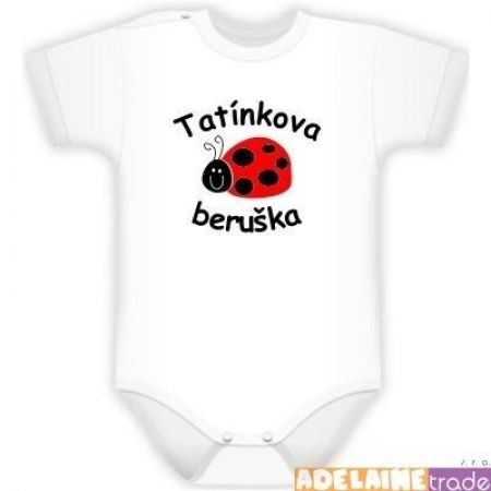 Nellys DEJNA Body kr. rukáv Tatínkova beruška, vel. 80 - sv. růžová, 80 (9-12m)