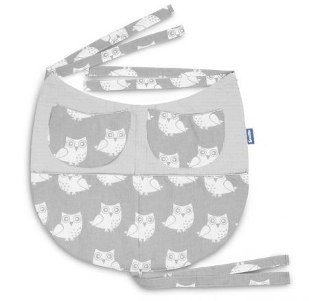 SENSILLO ORGANIZÉR NA DĚTSKOU POSTÝLKU WAFFLE BAG OWLS GREY