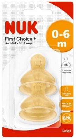NUK 701235 DUDLÍK NA LATEXOVOU LÁHEV 0-6 S 2KS