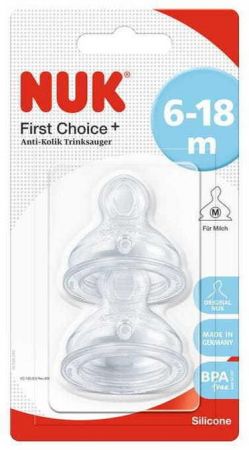 NUK 721265 SILIKONOVÁ SAVIČKA NA LÁHEV 6-18 M 2KS