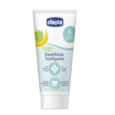 Chicco 918707 FLUORIDOVÁ ZUBNÍ PASTA 50ML JABLKO A BANÁN 6M